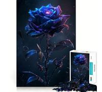 Stary Black Rose Flower Adults Puzzles 1000 Piece Jigsaws Strengthen Memory Quiet Calm Clean Edge Art Collectible 50x75cm