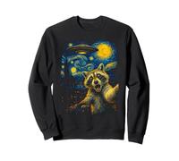 Stary Night Raccoon Selfie Cute Funny Animal Pop Art Sweatshirt