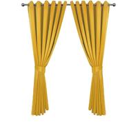 Starz Blackout 2PCS Super Soft Thermal Insulated Eyelet Window Curtains for Living Room Bedroom Home Office Fashion Decoration Drop Noise Reduce 2 Panels Curtain UK (Yellow, 66x90)