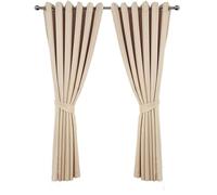 Starz Blackout 2PCS Super Soft Thermal Insulated Eyelet Window Curtains for Living Room Bedroom Home Office Fashion Decoration Drop Noise Reduce 2 Panels Curtain UK (Beige, 90x108)