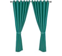 Starz Blackout 2PCS Super Soft Thermal Insulated Eyelet Window Curtains for Living Room Bedroom Home Office Fashion Decoration Drop Noise Reduce 2 Panels Curtain UK (Teal, 90x90)