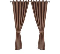 Starz Blackout 2PCS Super Soft Thermal Insulated Eyelet Window Curtains for Living Room Bedroom Home Office Fashion Decoration Drop Noise Reduce 2 Panels Curtain UK (Brown, 90x108)