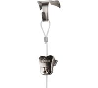 Stas Picture Rail Hook Kit With Zipper Hooks And 150Cm Perlon Cords, Chrome (2-Pack)