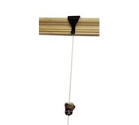 STAS Zipper Hook + Black Moulding Hooks + Perlon (Nylon Clear Cable) Traditional Victorian Wooden Dado Rail Picture Hanging Clear Cable kit (1.5 Meter (59") Cable Kit)