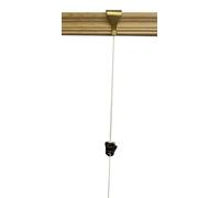 STAS Zipper Hook + Brass Moulding Hooks + Perlon (Nylon Clear Cable) Traditional Victorian Wooden Dado Rail Picture Hanging Clear Cable kit (1 Meter Cable Kit)