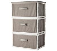 STASH’D STORAGE 3-Tier Foldable Storage Drawer Unit - Grey Fabric Drawers with Durable ABS Frame - Lightweight Collapsible Storage Organiser for Bedroom, Wardrobe & Office | 70 x 44 x 29cm (1)