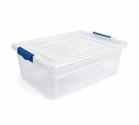 STASH’D STORAGE 32L, 50L, or 80L Storage Boxes with Lids - Stackable Clear Plastic Boxes with Clip-Lock Lid - Durable & Multipurpose Storage Box for Home, Office & Garage (Pack of 1, 32 Litre)
