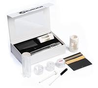 Stash Jars with Magnifying Lid and Light, Light-Up LED Transparent Storage Container Portable Grinder Cone Loader Filler Pre Roll Machine Grinder for Spice (Include Rolling Paper & Brush) (White)