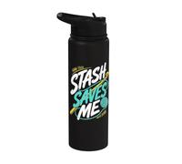 Stash Saves Me Yarn Crafter Stainless Steel Insulated Water Bottle