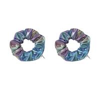 Stash Scrunchie with Hidden Zipper Pocket, Large Ponytail Holder, No Kink Strong Holder Hair, Shinny Metallic Stashy Scrunchies for Hair, Pack of Two 2