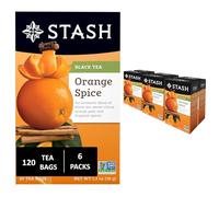 Stash Tea Company Stash Tea Orange Spice Black Tea, 20 Count Tea Bags In Foil (Pack Of 6)