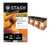 Stash Tea Decaffeinated Pumpkin Spice Black 18 Count Box (Pack of 6)