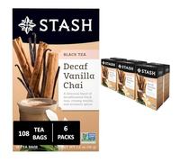 Stash Tea Decaffeinated Vanilla Chai Black 18 Count Box (Pack of 6)