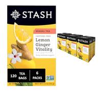 Stash Tea Lemon Ginger Herbal 20 Count Box (Pack of 6)