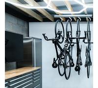 Stashed Ceiling Bike Storage Rack for 4 Bikes, Heavy Duty 360 Patented Auto Lock Rotating Hook Garage Storage System, Expandable Modular Design