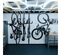 Stashed Spacerail Ceiling Mounted Bike Storage Rack for 8 Bikes, Heavy Duty 360 Patented Auto Lock Rotating Hook Garage Storage System, Expandable Modular Design