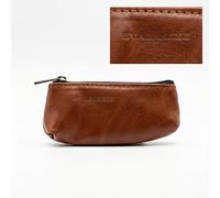 Stasheeze Soft Leather Tobacco Pouch, Brown, 10x4cm, Waterproof Lining with Anti-Drying Technology, Zip Closure Organiser