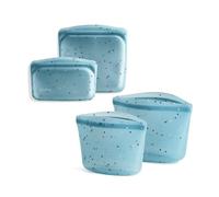 Stasher 4-pack Sea Spray: snack, sandwich, Bowl 2-cup, Bowl 4-cup