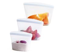 Stasher Silicone Reusable Storage Bag, Bundle 3-Pack Bowls (Clear) | Food Meal Prep Storage Container | Lunch, Travel, Makeup, Gym Bag | Freezer, Oven, Microwave, Dishwasher Safe, Leakproof