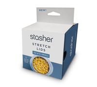 Stasher Premium Reusable Silicone Stretch Lids 3-Pack Box - Small, Clear, 2.5” Lids, Airtight Seal, Food Container Covers, BPA Free, Leak-free, Dishwasher Safe, Microwave Safe, Eco-Friendly