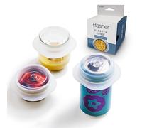 Stasher Premium Reusable Silicone Stretch Lids 3-Pack Box - Small, Clear, 2.5” Lids, Airtight Seal, Food Container Covers, BPA Free, Leak-free, Dishwasher Safe, Microwave Safe, Eco-Friendly