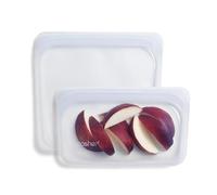 Stasher Premium Silicone Reusable Food Storage Bags, 2-Pack, Clear | Multi-Use Food Storage Bags, Lunch Bag, Travel Containers | BPA Free, Leak-free, Dishwasher-Safe, Eco-friendly