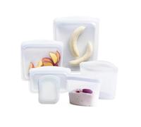 Stasher Premium Silicone Reusable Food Storage Bags, 6-Pack, Clear, Multi-Use Food Storage Bags, Lunch Bag, Travel Containers, BPA Free, Leak-free, Dishwasher-Safe, Eco-friendly