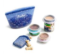 Stasher Reusable Food Storage Essentials Kit, 4-Cup Travel Bowl, Treat Bags & Can Lids, Airtight Seal, Food Grade Silicone, Freezer & Dishwasher Safe