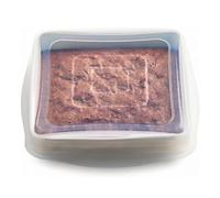 Stasher Reusable Silicone Stretch Lid for Casseroles, Sheet Pans, Baking Dishes-Square Replacement Lid, 8”x8”, Stretchable, Leak-free, Microwave Safe, Dishwasher Safe, Food Cover, Eco-Friendly, Clear