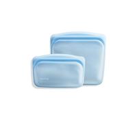 Stasher Reusable Silicone Storage Bag, Food Storage Container, Microwave and Dishwasher Safe, Leak-free, Sandwich + Snack Bundle 2-Pack, Blue