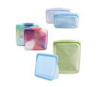 Stasher Silicone Reusable Food Storage Bags, 6-Pack, Reusable Freezer Bags, Microwave, Dishwasher, Oven Safe, Sous Vide, Premium Lunch Containers, Eco Friendly, Food-safe Silicone Snack Bag, Tie Dye
