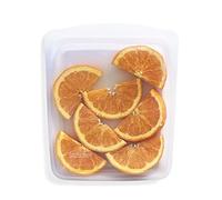 Stasher Silicone Reusable Storage Bag, Quart (Clear), Food Meal Prep Storage Container, Lunch, Travel, Makeup, Gym Bag, Freezer, Oven, Microwave, Dishwasher Safe, Leakproof