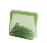 Stasher Silicone Reusable Storage Bag, Stand-Up Mini (Green) | Food Meal Prep Storage Container | Lunch, Travel, Makeup, Gym Bag | Freezer, Oven, Microwave, Dishwasher Safe, Leakproof