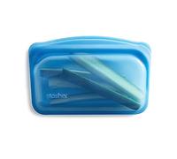 Stasher Snack Bag (Blueberry) | Reusable Freezer Bags For Travel and Food Storage, Silicone Zip Loc Bag | 21cm x 14cm x 1.3cm / 290ml