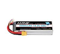 STASRC HRB 4S Lipo Battery 5000mAh 14.8V 50C XT60 Plug RC Lipo Battery Compatible with RC Helicopter Airplane Car Boat Truck