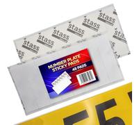 STASS Number Plate Sticky Pads, 48 Pack 'PlateFit', Extra Strong Double Sided Number Plate Stickers, Drill-Free Mounting Tape for UK Registration/Licence Plates, Weatherproof