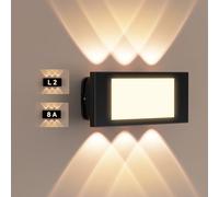 STASUN DIY House Number Wall Light, IP66 Waterproof Indoor/Outdoor LED Wall Lamp, 12W 3500K Warm White Wash Light, Modern Wall Lighting for Living Room, Bedroom, Hallway, Stairs, Hotel, Door Sign