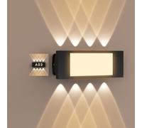 STASUN DIY House Number Wall Light, IP66 Waterproof Indoor/Outdoor LED Wall Lamp, 18W 3500K Warm White Wash Light, Modern Wall Lighting for Living Room, Bedroom, Hallway, Stairs, Hotel, Door Sign