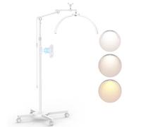 STASUN Half Moon Lash Light,Foldable LED Eyelash Lamp,28 Inch 40W Dimmable Floor Lamp with Phone Stand for Eyelash Extension,for Nail Tech, Beauty, Tattoo Artist,Cosmetic Lash Light-White