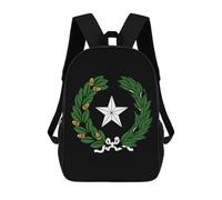 State Arms of Texas Printed 17 Inch Daypack Unisex Shoulder Backpacks Travel Laptop Backpack for Women Men
