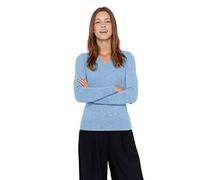 State Cashmere Essential V-Neck Sweater 100% Pure Cashmere Long Sleeve Pullover for Women (Bella Blue, Small)