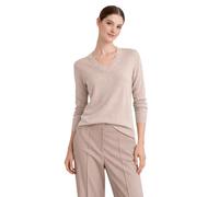 State Cashmere Essential V-Neck Sweater 100% Pure Cashmere Long Sleeve Pullover for Women (Undyed Natural, Small)