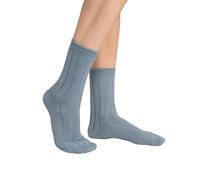 State Cashmere Unisex 100% Pure Cashmere Super Soft Bed Cuff Socks (Bella Blue, Large/US 7-13)