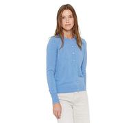 State Cashmere Women's 100% Pure Cashmere Button Front Long Sleeve Crew Neck Cardigan Sweater (Bella Blue, Small)