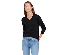 State Cashmere Womens Jumper 100% Pure Cashmere V-Neck Sweater Long Sleeve Pullover (Medium, Black)