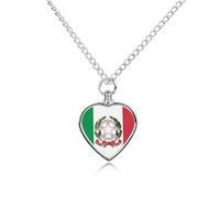 State Ensign of Italy Flag Personalized Pet Urn Necklace Keepsake Urn Pendant Cremation Jewelry Gifts for Dog Cat Lover
