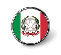 State Ensign of Italy Flag Round Brooch Pin Lapel Pins Tie Suit Dress Accessories Wedding Birthday For Men Women