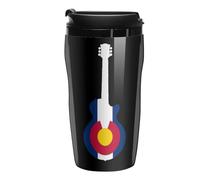 State Flag of Colorado Music Guitar Coffee Cup Insulated Reusable Travel Mug Water Bottle Tea Cups for Women Men