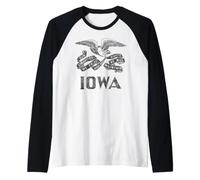 State Flag of Iowa - THE Hawkeye State Raglan Baseball Tee