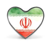 State Flag of Iran Heart-shaped Metal Badges Decorative Brooches